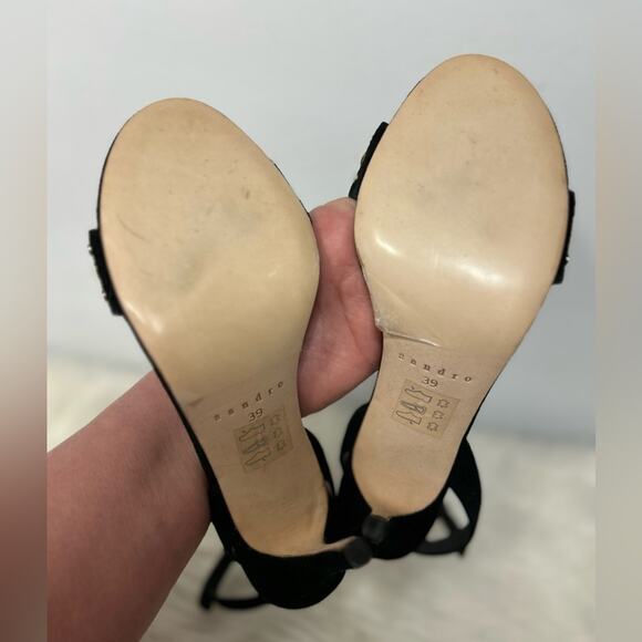 SANDRO NINA PEARLS HEELS (BLACK) SIZE 39 New in box - Picture 11 of 15